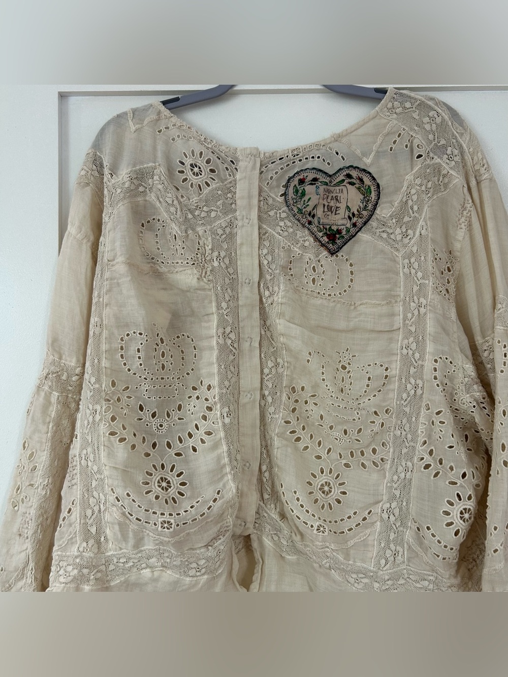 NWT New Magnolia Pearl Eyelet Rafaella Top in Moonlight One Size - Picture 10 of 14
